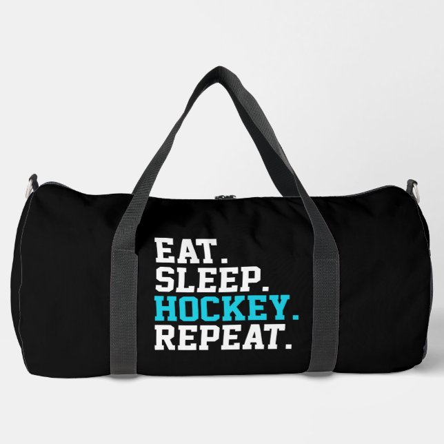 Eat Sleep Hockey Repeat - Hockey Liebhaber Duffle Bag (Vorderseite)