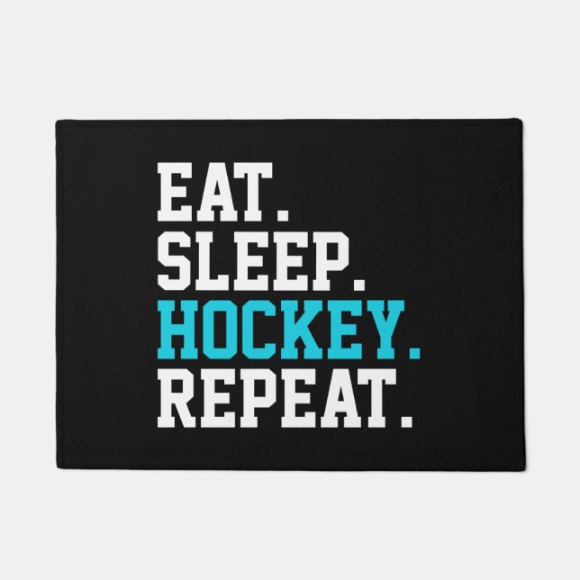 Eat Sleep Hockey Repeat - Hockey Liebhaber Fußmatte (Vorderseite)