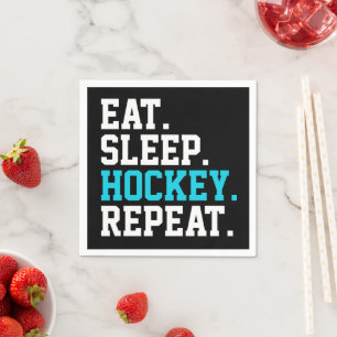 Eat Sleep Hockey Repeat - Hockey Liebhaber Serviette