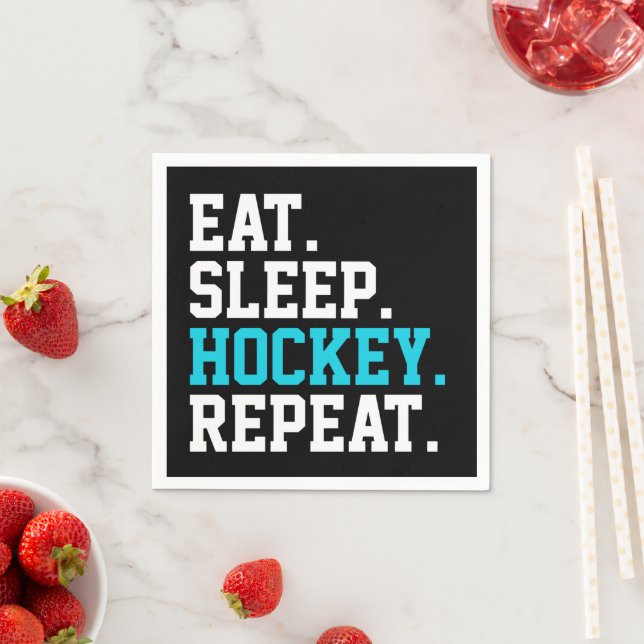 Eat Sleep Hockey Repeat - Hockey Liebhaber Serviette (Beispiel)