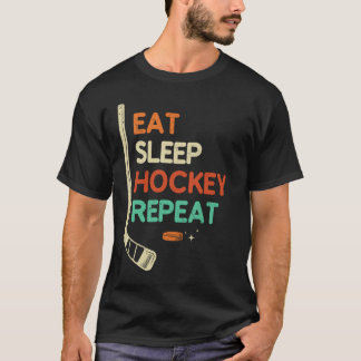 Eat Sleep Hockey Repeat Hockey Liebhaber T-Shirt
