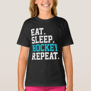 Eat Sleep Hockey Repeat - Hockey Liebhaber T-Shirt