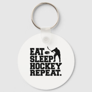 Eat Sleep Hockey Repeat - Lustiges Hockey Schlüsselanhänger