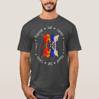 Eat Sleep Hockey Wiederholung Artful Colorful Hock T-Shirt