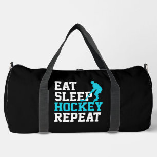 Eat Sleep Hockey Wiederholung Duffle Bag