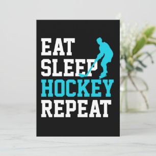 Eat Sleep Hockey Wiederholung Einladung