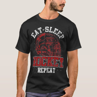 Eat Sleep Hockey Wiederholung Eishockey Goalie Ges T-Shirt