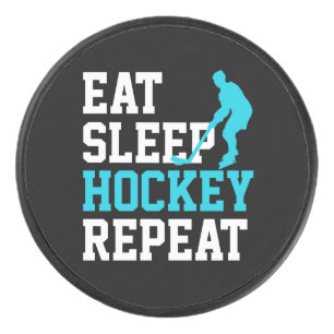 Eat Sleep Hockey Wiederholung Eishockey Puck