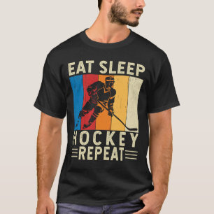Eat Sleep Hockey Wiederholung Funny Hockey Spieler T-Shirt