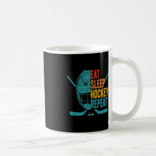 Eat Sleep Hockey Wiederholung Hockey Spaß Eishocke Kaffeetasse