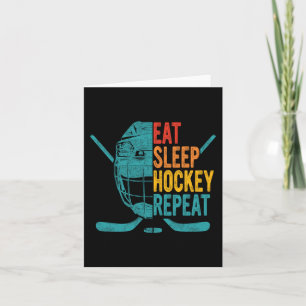 Eat Sleep Hockey Wiederholung Hockey Spaß Eishocke Karte