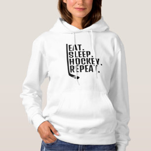 Eat Sleep Hockey Wiederholung Hoodie