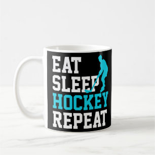 Eat Sleep Hockey Wiederholung Kaffeetasse