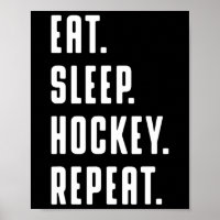 Eat Sleep Hockey Wiederholung lustige Grafik für F
