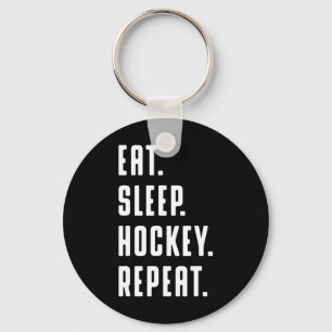 Eat Sleep Hockey Wiederholung lustige Grafik für F Schlüsselanhänger