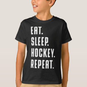 Eat Sleep Hockey Wiederholung lustige Grafik für F T-Shirt