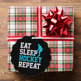 Eat Sleep Hockey Wiederholung Ornament Karte