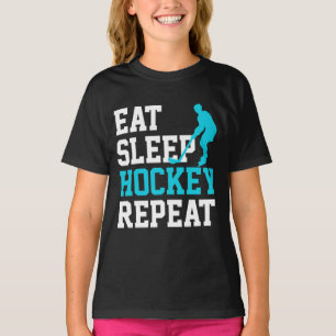 Eat Sleep Hockey Wiederholung T-Shirt