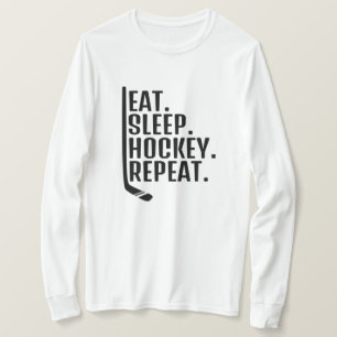 Eat Sleep Hockey Wiederholung T-Shirt