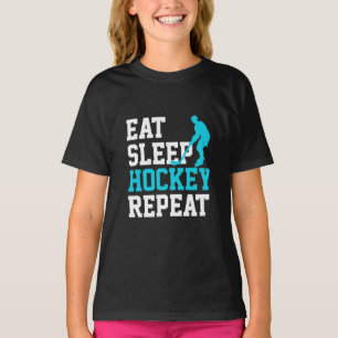 Eat Sleep Hockey Wiederholung T-Shirt