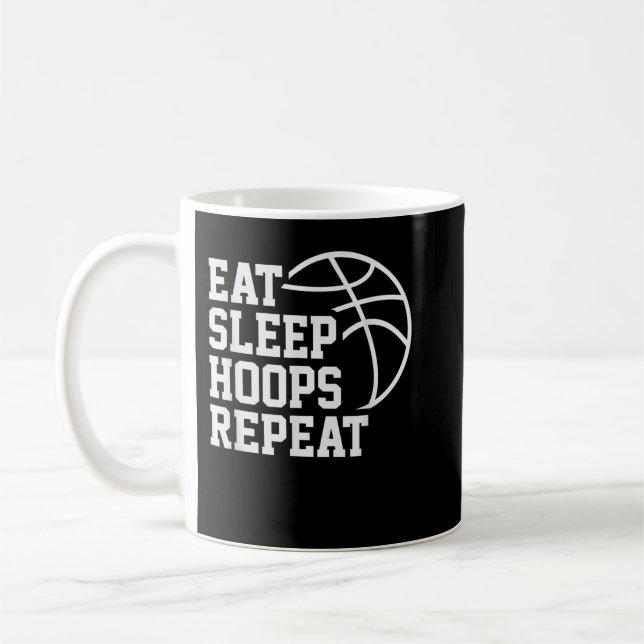 Eat Sleep Hoops Repeat Funny Saying Quote Basketba Kaffeetasse (Links)