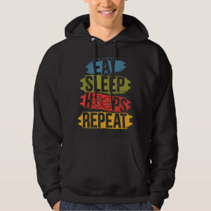 Eat Sleep Hoops Wiederholung Basketball Hoop Junki Hoodie
