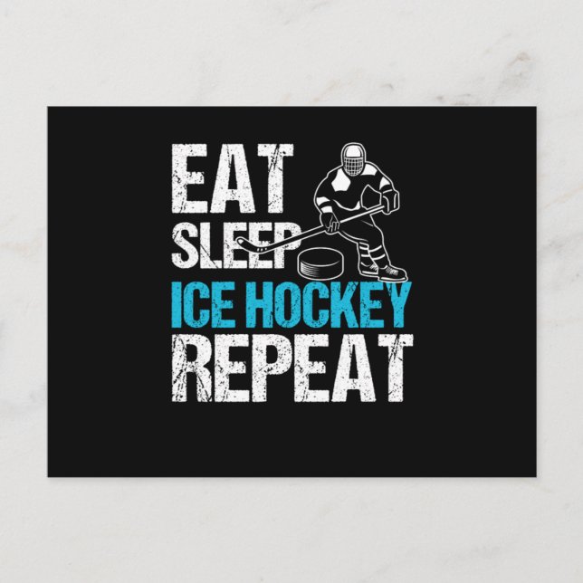 Eat Sleep Ice Hockey Sports Ice Hockey Player Gift Postkarte (Vorderseite)