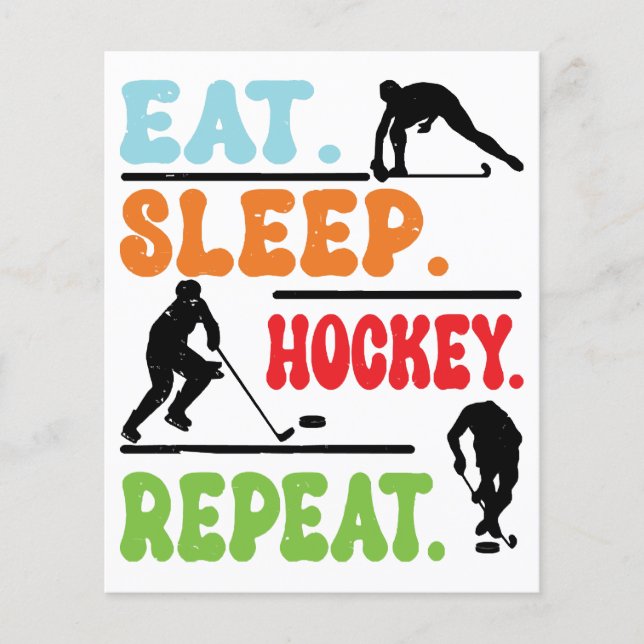 Eat Sleep Ice Hockey Wiederholung (Vorderseite)