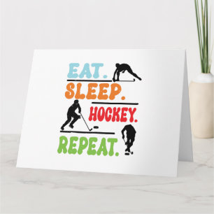 Eat Sleep Ice Hockey Wiederholung Karte