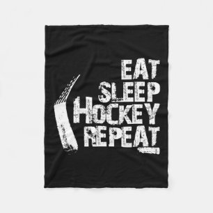 Eat Sleep Ice Hockey Wiederholung Vintages Geschen Fleecedecke