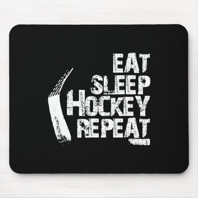 Eat Sleep Ice Hockey Wiederholung Vintages Geschen Mousepad (Vorne)