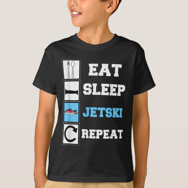 Eat Sleep Jetski Repeat Funny Jet Ski T-Shirt (Vorderseite)
