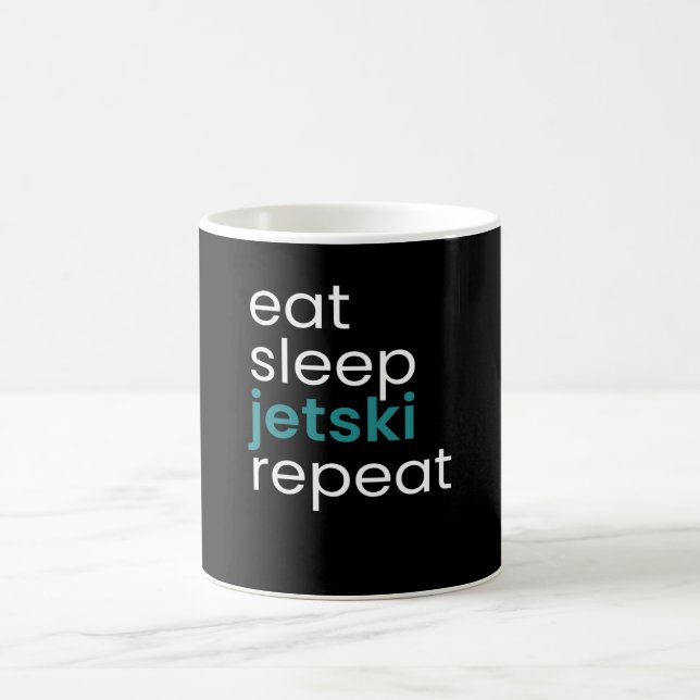 Eat Sleep Jetski Wiederholung Kaffeetasse (Mittel)