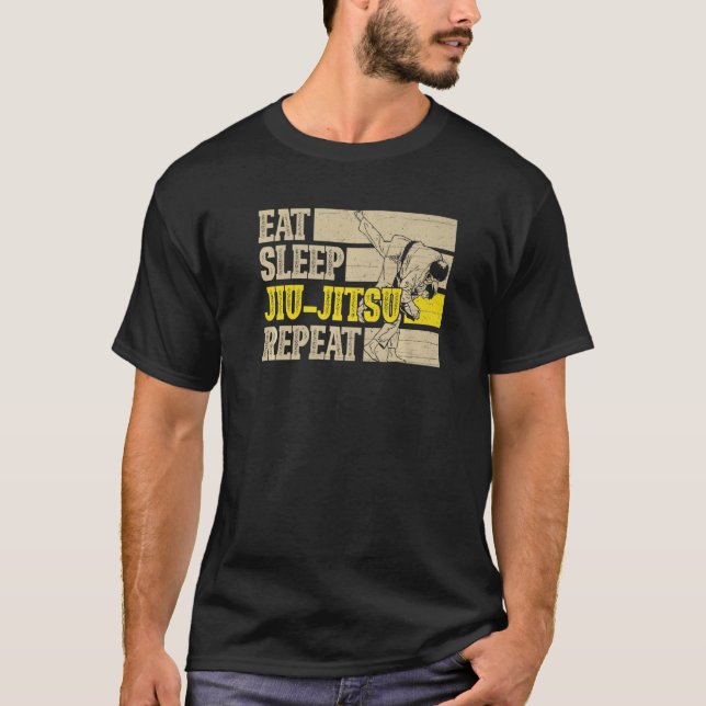 Eat Sleep Jiu Jitsu Repeat T-Shirt (Vorderseite)