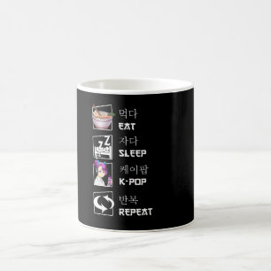 Eat Sleep K-Pop Repeat Music Kpop Fan Kaffeetasse