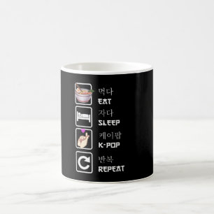 Eat Sleep K-Pop Repeat Music Kpop Fan Kaffeetasse
