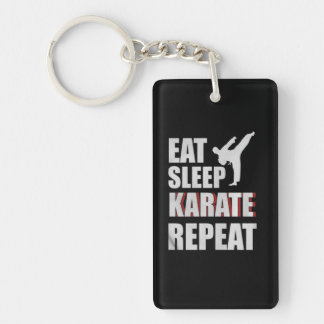 Eat Sleep Karate Wiederholung von benutzerdefinier Schlüsselanhänger