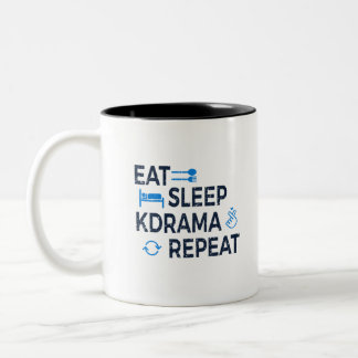 Eat Sleep Kdrama Repeat Zweifarbige Tasse
