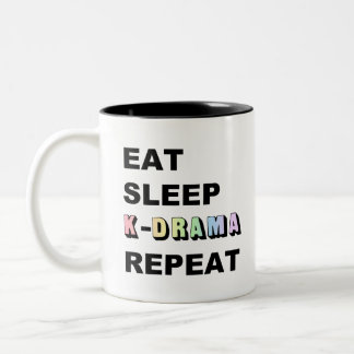 Eat Sleep Kdrama Wiederholung Zweifarbige Tasse