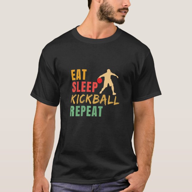 Eat Sleep Kickball Repeat Kickball Kickball Player T-Shirt (Vorderseite)