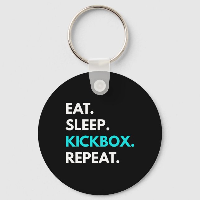 Eat Sleep Kickbox Repeat - Kickbox-Shirts  Schlüsselanhänger (Vorderseite)