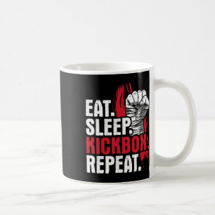 Eat Sleep Kickbox Repeat - Kickboxen Martial Arts Kaffeetasse