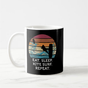 Eat Sleep Kitesurf Repeat Retro Vintage Sunset Bea Kaffeetasse