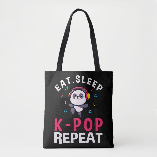 Eat Sleep KPop Wiederholung Kawaii Panda (Vorderseite)