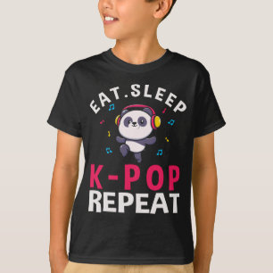 Eat Sleep KPop Wiederholung Kawaii Panda T-Shirt