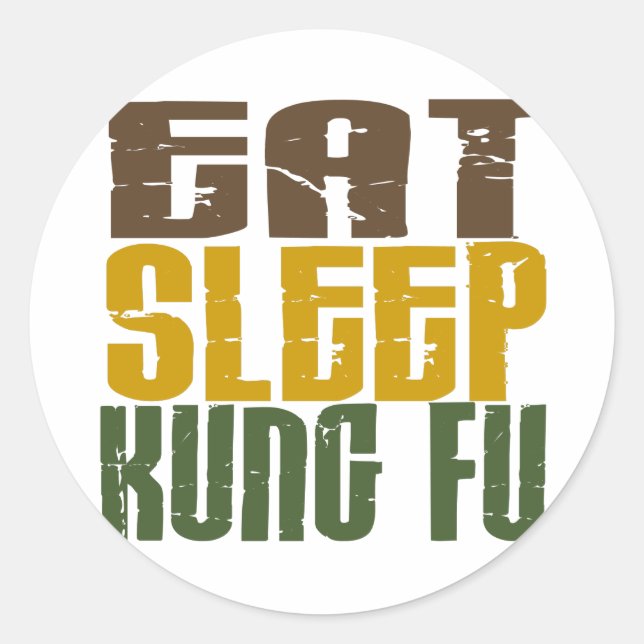 Eat Sleep Kung Fu 1 Runder Aufkleber (Vorderseite)