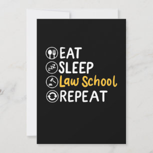 Eat Sleep Law School Wiederholung Einladung