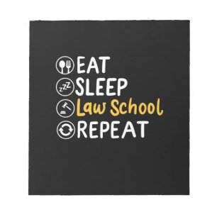 Eat Sleep Law School Wiederholung Notizblock