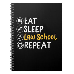 Eat Sleep Law School Wiederholung Notizblock