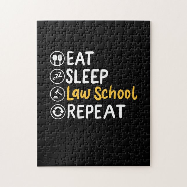 Eat Sleep Law School Wiederholung Puzzle (Vertikal)